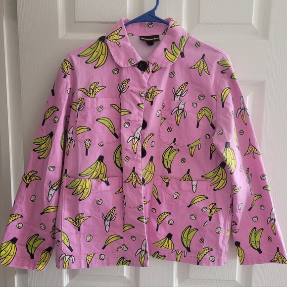 Nooworks Tops - Nooworks Pink Jacket with Cute Bananas